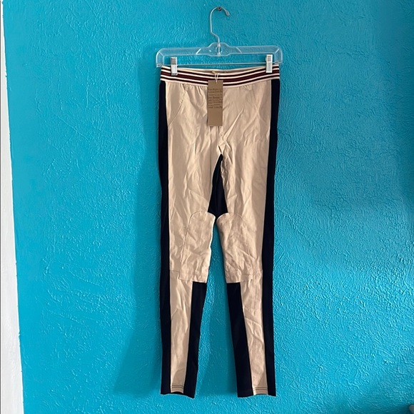 Pants - Beige and Black Athletic Leggings